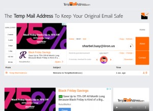 How tempmailaddress.com looks like on a tablet such as an iPad.
