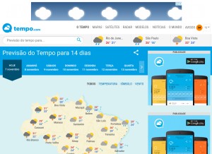 How tempo.com looks like on a tablet such as an iPad.