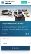 How tempotravellerhire.in looks like on a mobile device such as an iPhone.