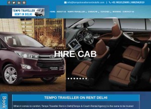 How tempotravellerrentindelhi.com looks like on a tablet such as an iPad.