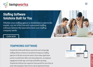 How tempworks.com looks like on a tablet such as an iPad.
