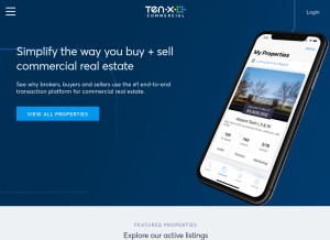 How ten-x.com looks like on a tablet such as an iPad.