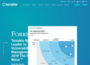 How tenable.com looks like on a tablet such as an iPad.