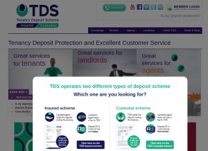 How tenancydepositscheme.com looks like on a tablet such as an iPad.