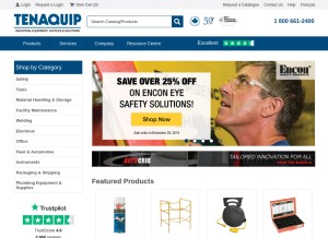 How tenaquip.com looks like on a tablet such as an iPad.