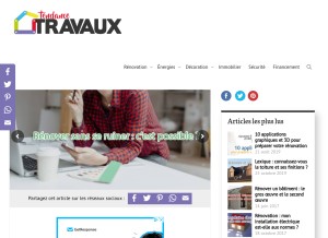 How tendance-travaux.fr looks like on a tablet such as an iPad.