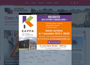 How tendanceouest.com looks like on a tablet such as an iPad.