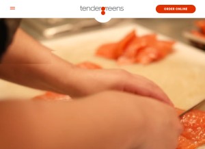 How tendergreens.com looks like on a tablet such as an iPad.