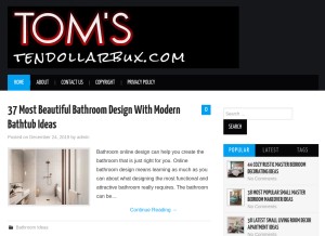 How tendollarbux.com looks like on a tablet such as an iPad.