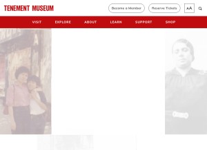 How tenement.org looks like on a tablet such as an iPad.