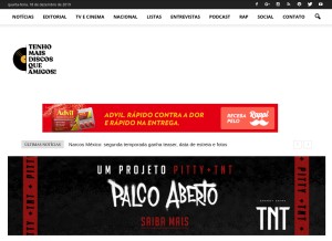 How tenhomaisdiscosqueamigos.com looks like on a tablet such as an iPad.