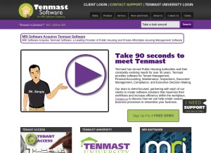 How tenmast.com looks like on a tablet such as an iPad.