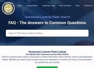How tennesseelicenseplate.com looks like on a tablet such as an iPad.