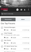 How tennisforum.com looks like on a mobile device such as an iPhone.