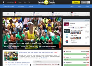 How tennistemple.com looks like on a tablet such as an iPad.