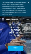 How tennistv.com looks like on a mobile device such as an iPhone.