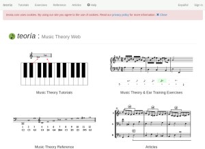How teoria.com looks like on a tablet such as an iPad.