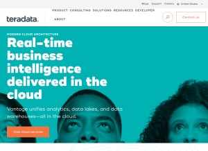 How teradata.com looks like on a tablet such as an iPad.