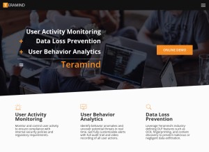How teramind.co looks like on a tablet such as an iPad.