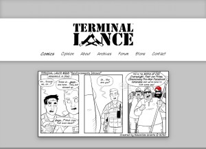 How terminallance.com looks like on a tablet such as an iPad.