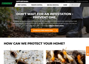 How terminix.com looks like on a tablet such as an iPad.