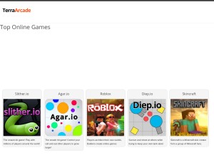 How terraarcade.com looks like on a tablet such as an iPad.