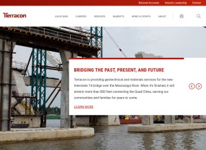 How terracon.com looks like on a tablet such as an iPad.