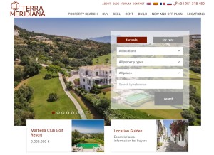 How terrameridiana.com looks like on a tablet such as an iPad.