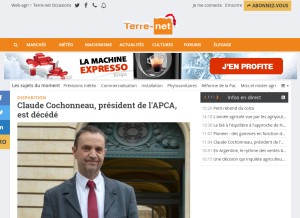 How terre-net.fr looks like on a tablet such as an iPad.