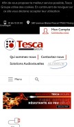 How tesca-groupe.com looks like on a mobile device such as an iPhone.
