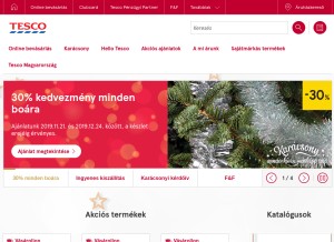 How tesco.hu looks like on a tablet such as an iPad.