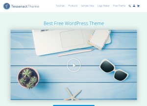 How tesseracttheme.com looks like on a tablet such as an iPad.