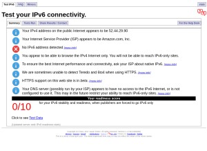 How test-ipv6.com looks like on a tablet such as an iPad.