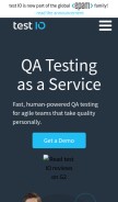 How test.io looks like on a mobile device such as an iPhone.