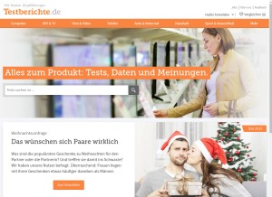 How testberichte.de looks like on a tablet such as an iPad.