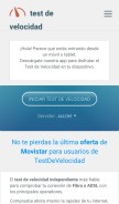 How testdevelocidad.es looks like on a mobile device such as an iPhone.