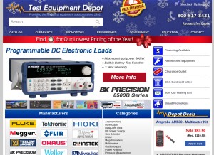 How testequipmentdepot.com looks like on a tablet such as an iPad.