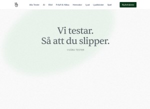 How testerna.se looks like on a tablet such as an iPad.