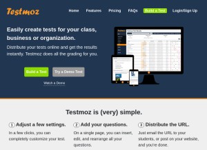 How testmoz.com looks like on a tablet such as an iPad.