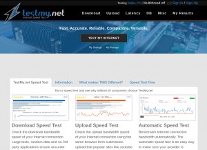 How testmy.net looks like on a tablet such as an iPad.