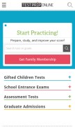 How testprep-online.com looks like on a mobile device such as an iPhone.