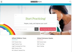 How testprep-online.com looks like on a tablet such as an iPad.