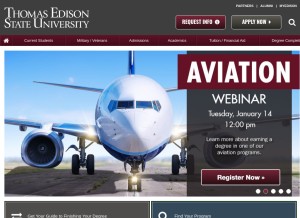 How tesu.edu looks like on a tablet such as an iPad.