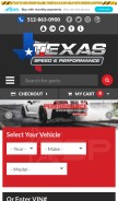 How texas-speed.com looks like on a mobile device such as an iPhone.