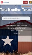 How texas.gov looks like on a mobile device such as an iPhone.