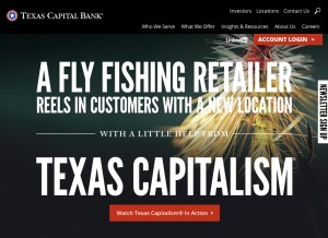 How texascapitalbank.com looks like on a tablet such as an iPad.