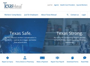 How texasmutual.com looks like on a tablet such as an iPad.
