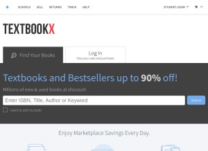 How textbookx.com looks like on a tablet such as an iPad.