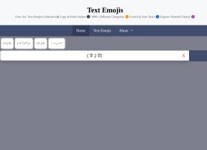 How textemojis.org looks like on a tablet such as an iPad.