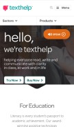 How texthelp.com looks like on a mobile device such as an iPhone.